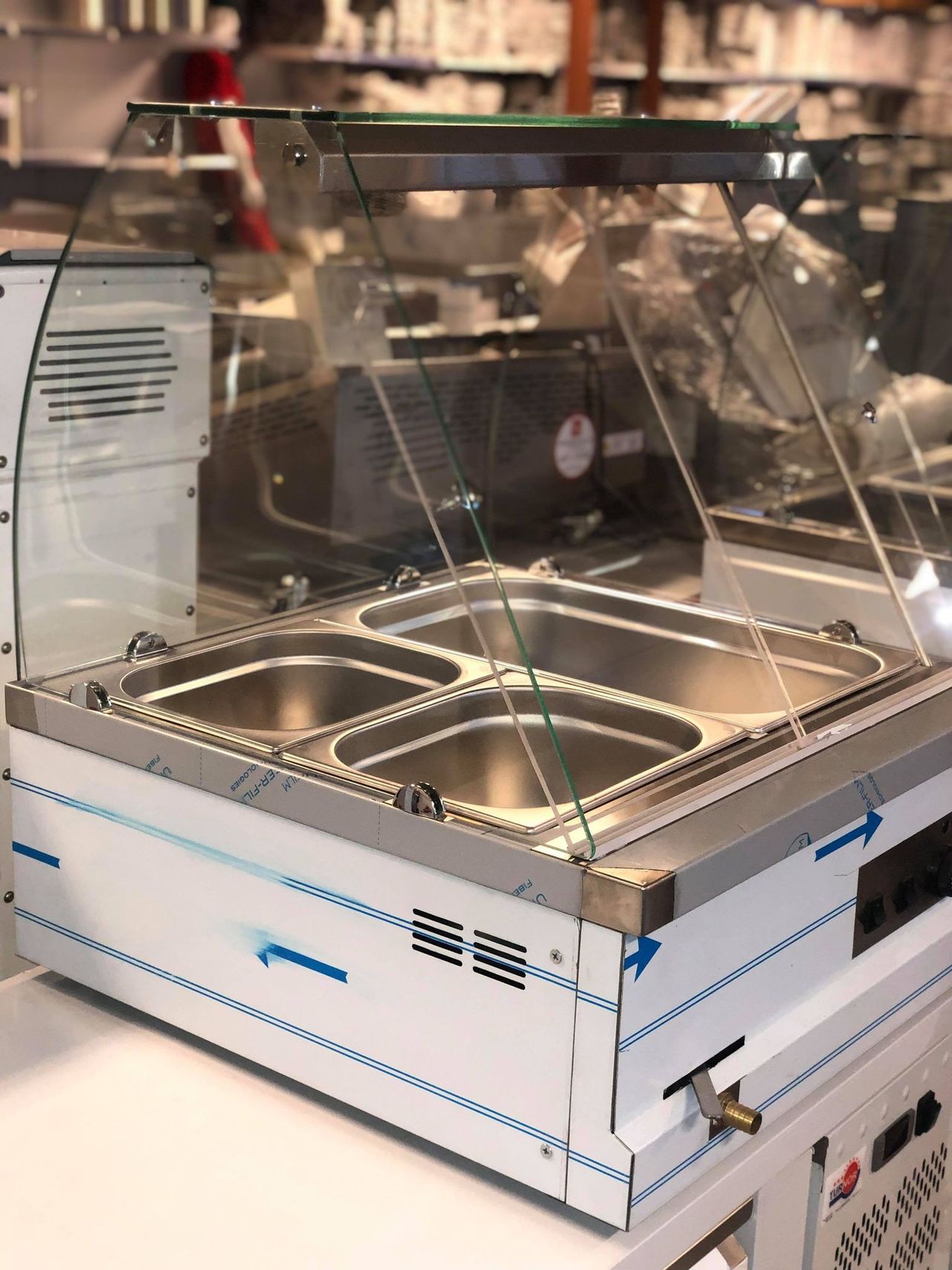 Vannbad BM-SU 70, 2 GN 1/1, bordmodell med buet glass, Izmak