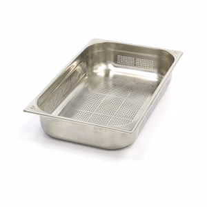 GN 1/1-100 mm perforert 12,6 liter 530x325x100 mm rustfri kantine – Turnor