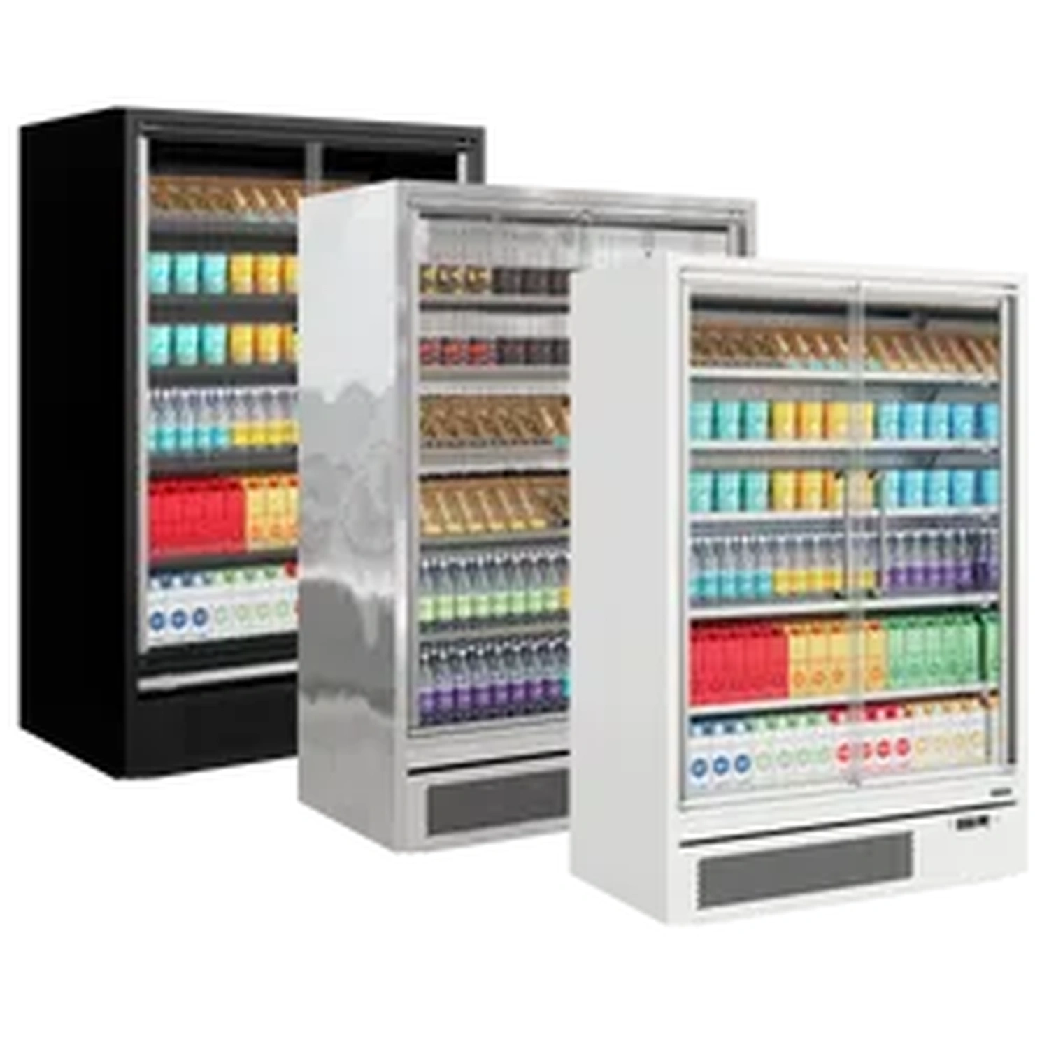 Kjølereol 2 glassdører – sort – Galaxy + GP14FGD Black – 1330×740×2040 mm – Tefcold - Bilde 6