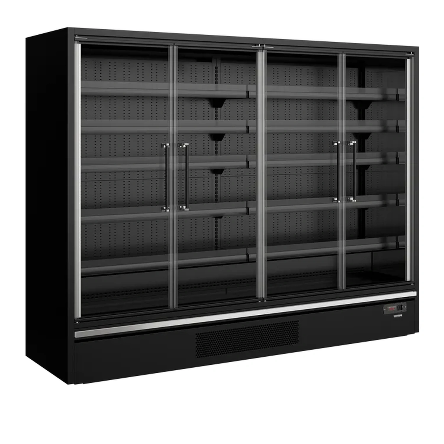Kjølereol 4 glassdører – sort – Galaxy + GP26FGD Black – 2580×740×2040 mm – Tefcold - Bilde 2