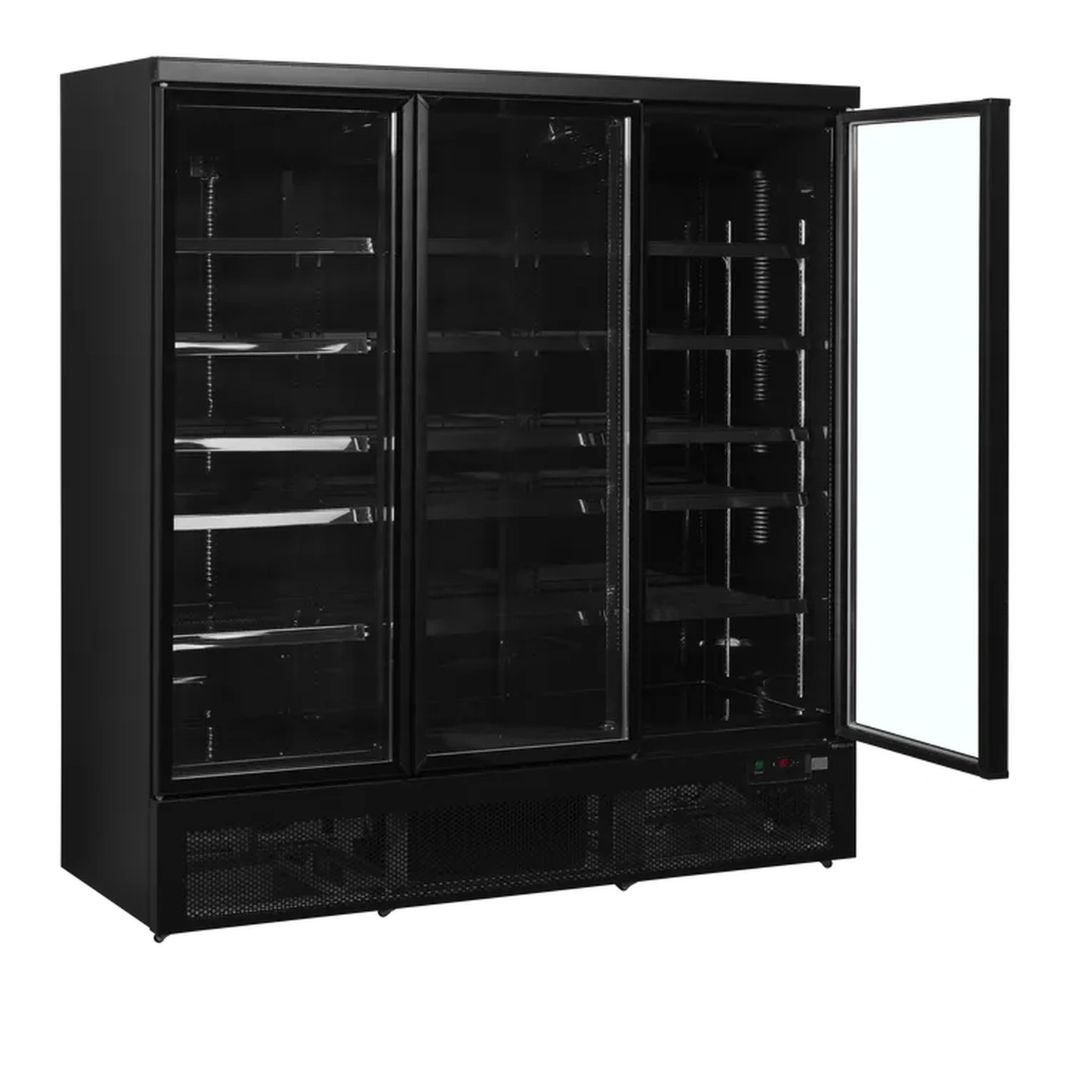 Kjøleskap med 3 glassdører – sort – Atom Maxi C3DBB – 1880×710×2003 mm – Tefcold - Bilde 3