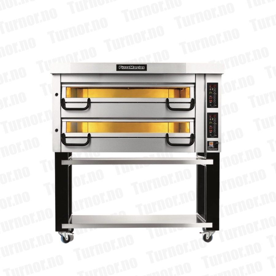 Pizzaovn PM832ED 6+6 Ø40 cm pizza, lav kammer - 1660×1025×1810 mm – Pizzamaster