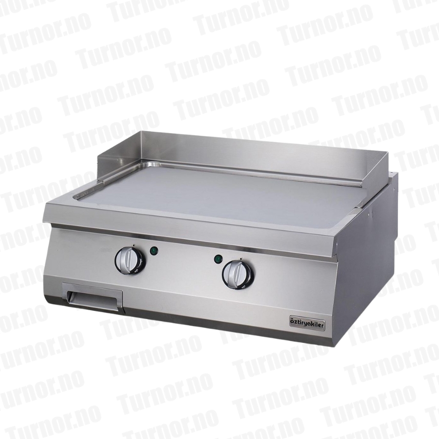 Flatgrill elektrisk krom slett topp 80x90x28 cm OGE8090C, Øzti