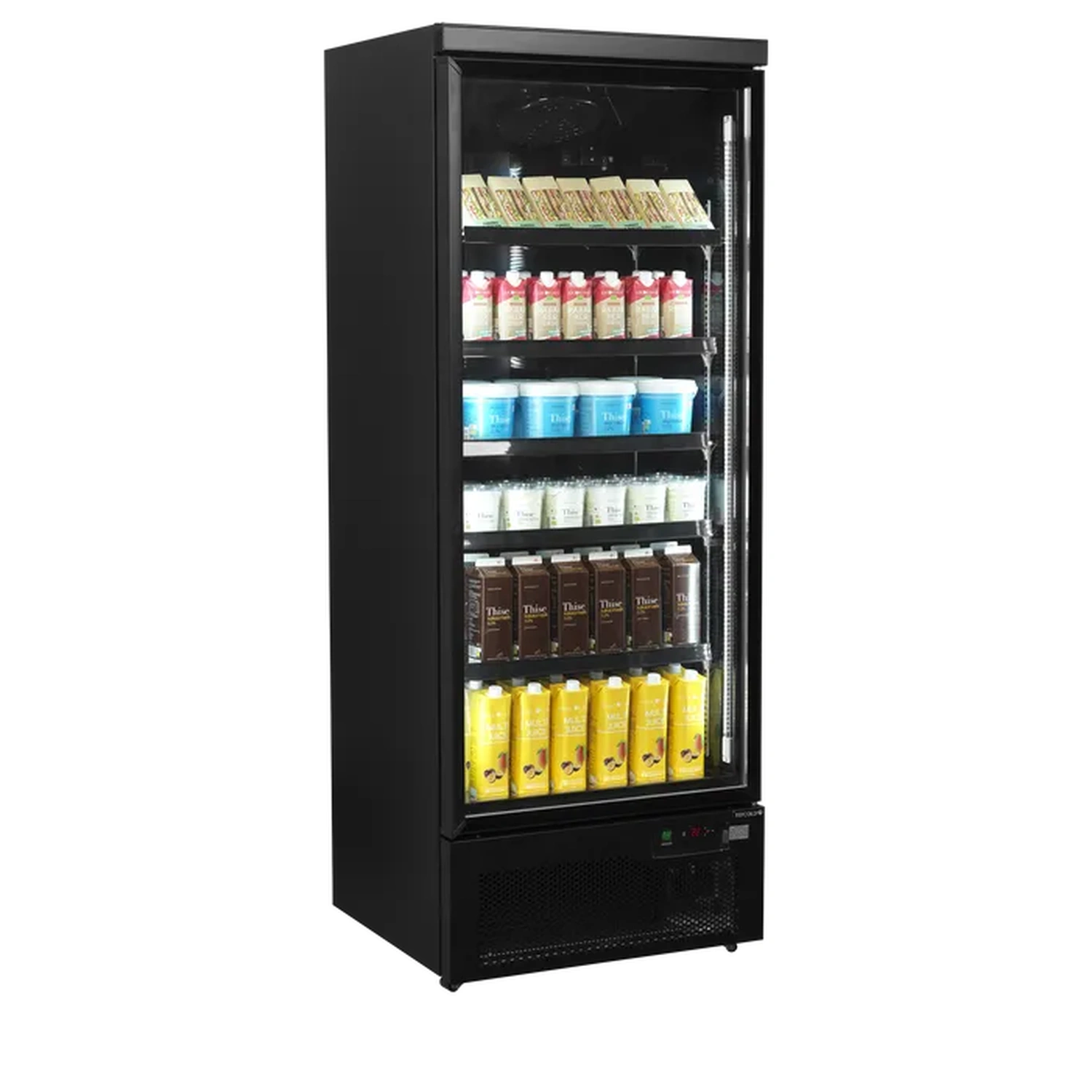 Kjøleskap med 1 glassdør – Sort – Atom Maxi C1DBB – 750×710×2003 mm – Tefcold