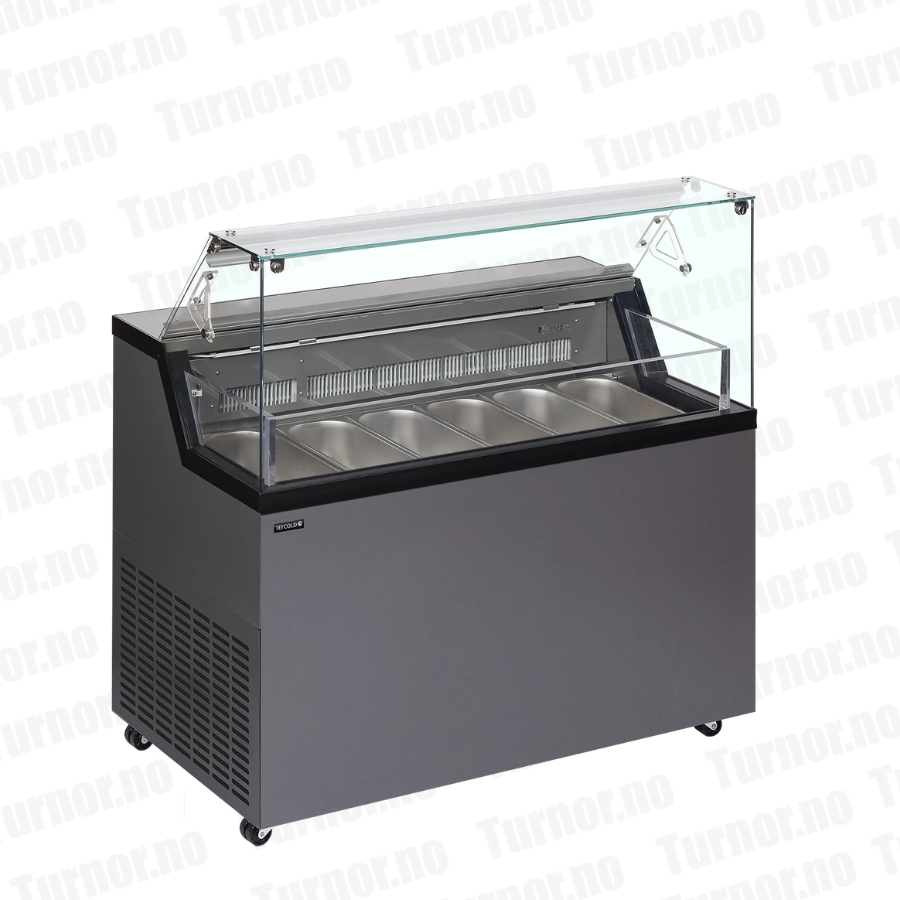 Iskremdisk – antrasit – MIRABELLA 6 – 6 stk Napoli panner – 1187×677×1190 mm – Tefcold - Bilde 2