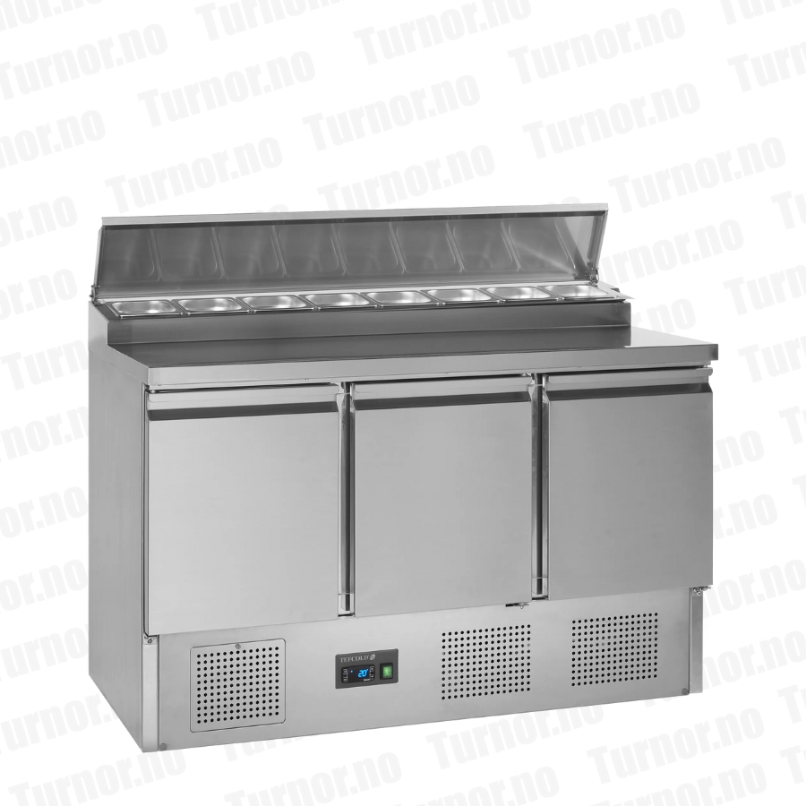 Kjølebenk med brønn – 3 dører – SS1435 – 1365x700x950 mm – Tefcold