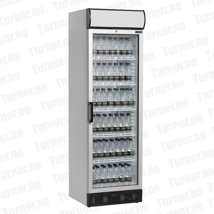 Kjøleskap med 1 glassdør – hvit – lysskilt – FSC1380 – 595×640×1980 mm – Tefcold - Bilde 3