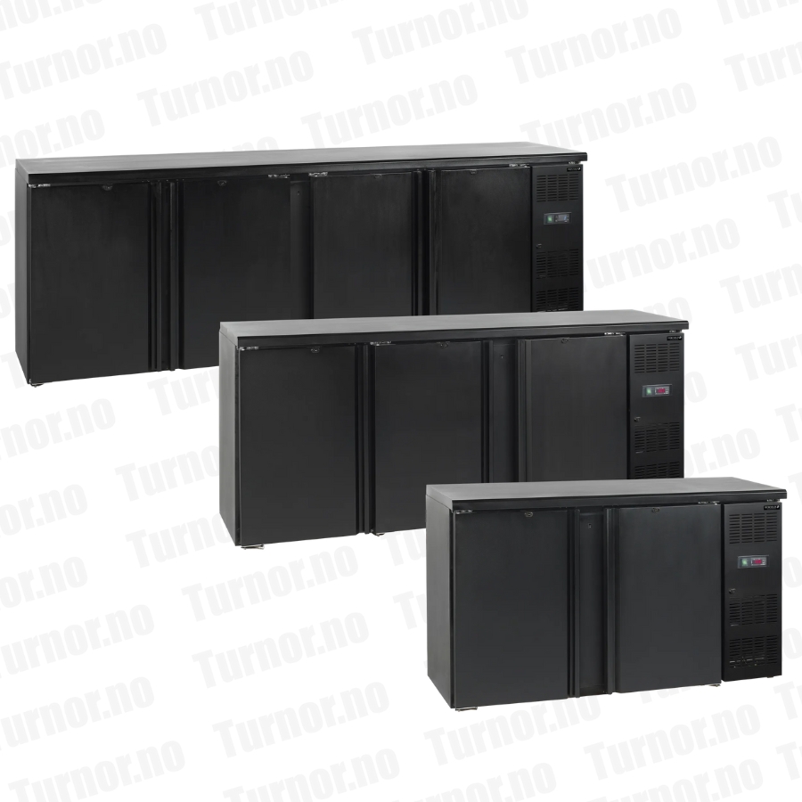 Barkjøleskap med 4 dører sort CBC410, Tefcold - Bilde 4