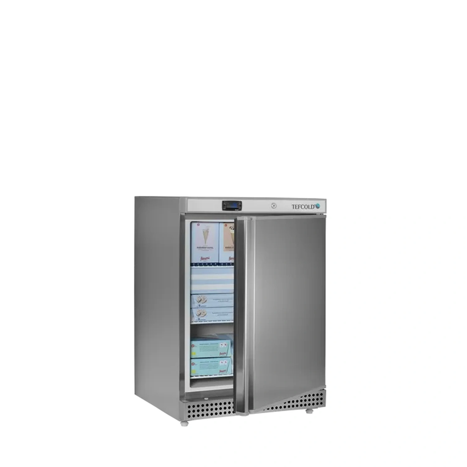 Fryseskap underbenk med 1 dør, rustfritt – UF200VS – 600×600×850 mm – Tefcold