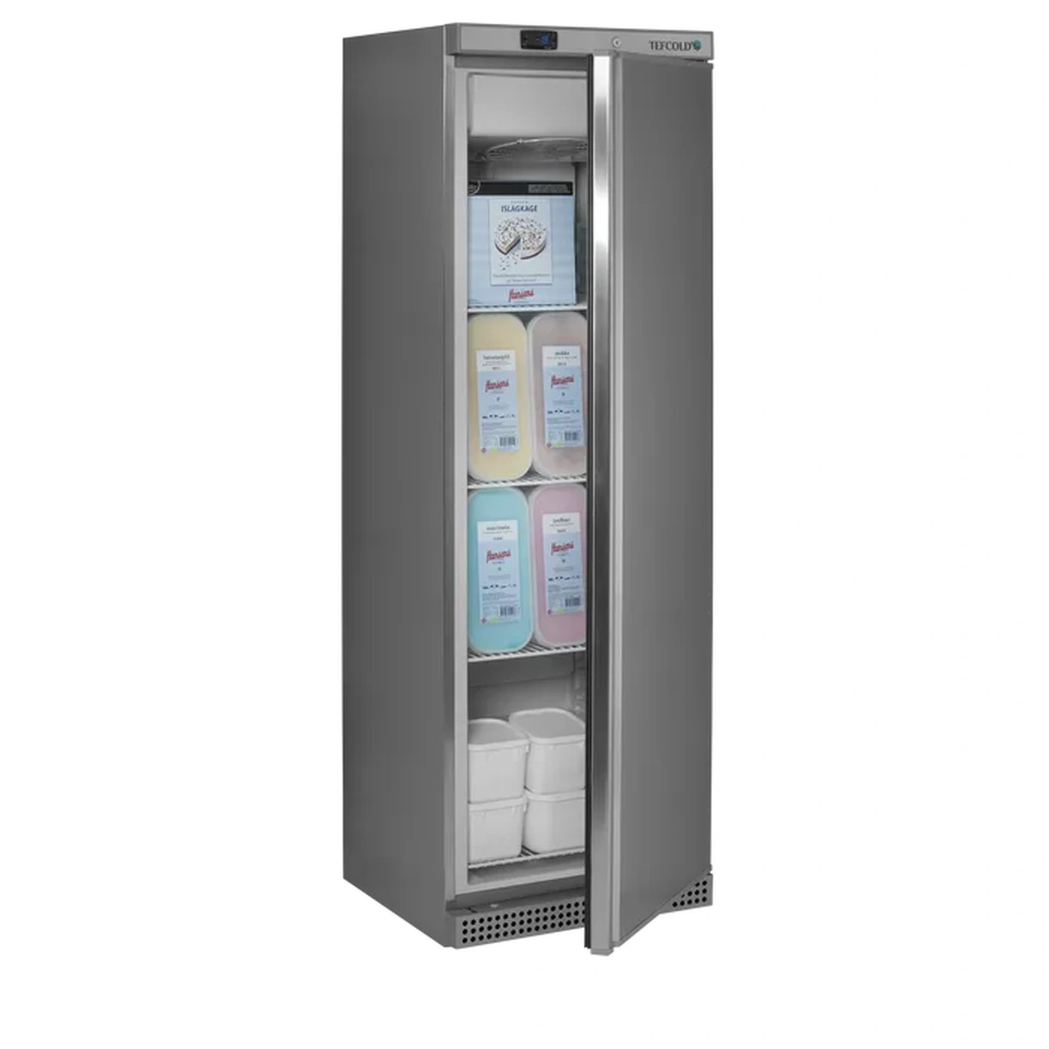 Fryseskap med 1 dør, rustfritt – UF400VS – 600×585×1855 mm – Tefcold