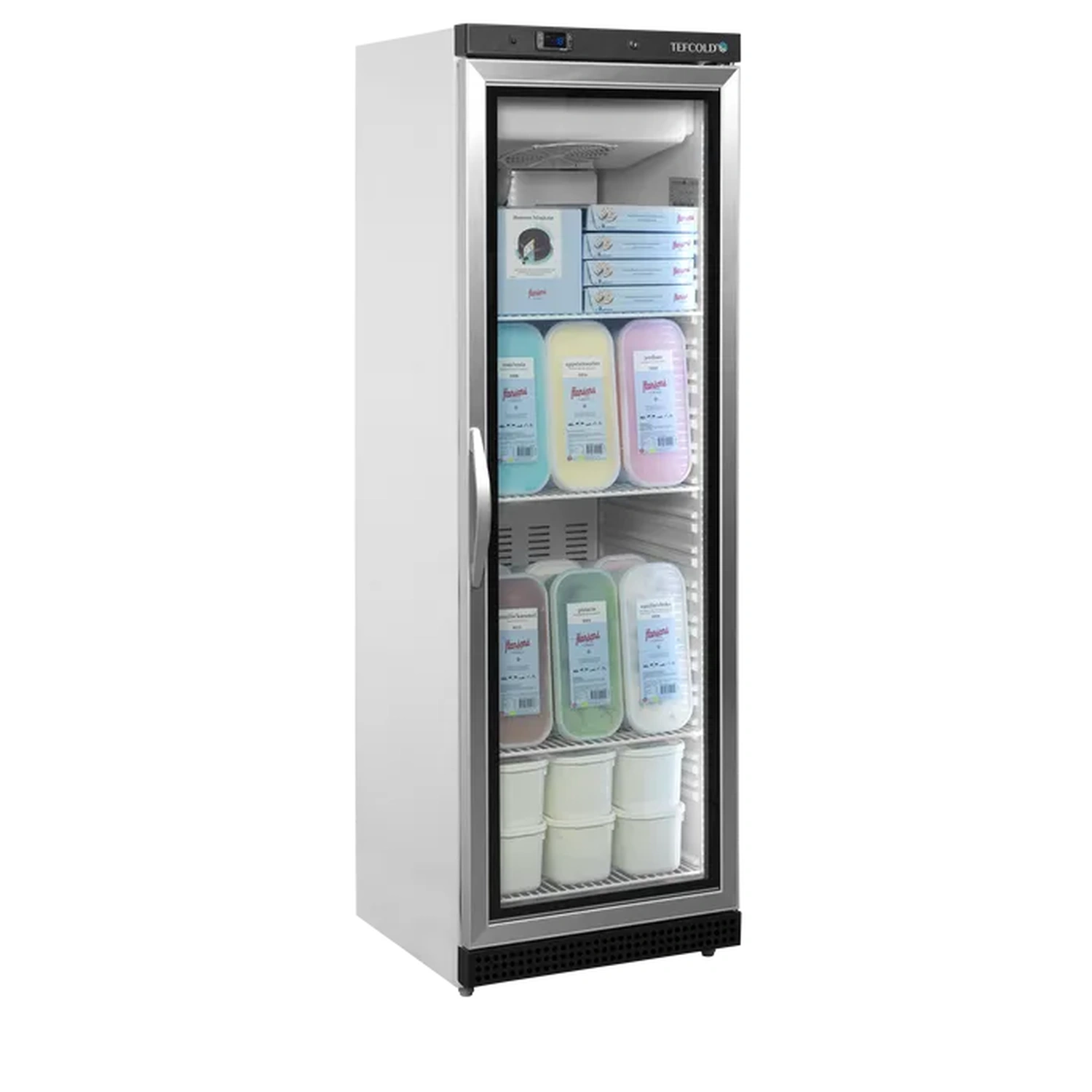 Fryseskap med 1 glassdør, hvit – UF400SG – 600×585×1855 mm – Tefcold