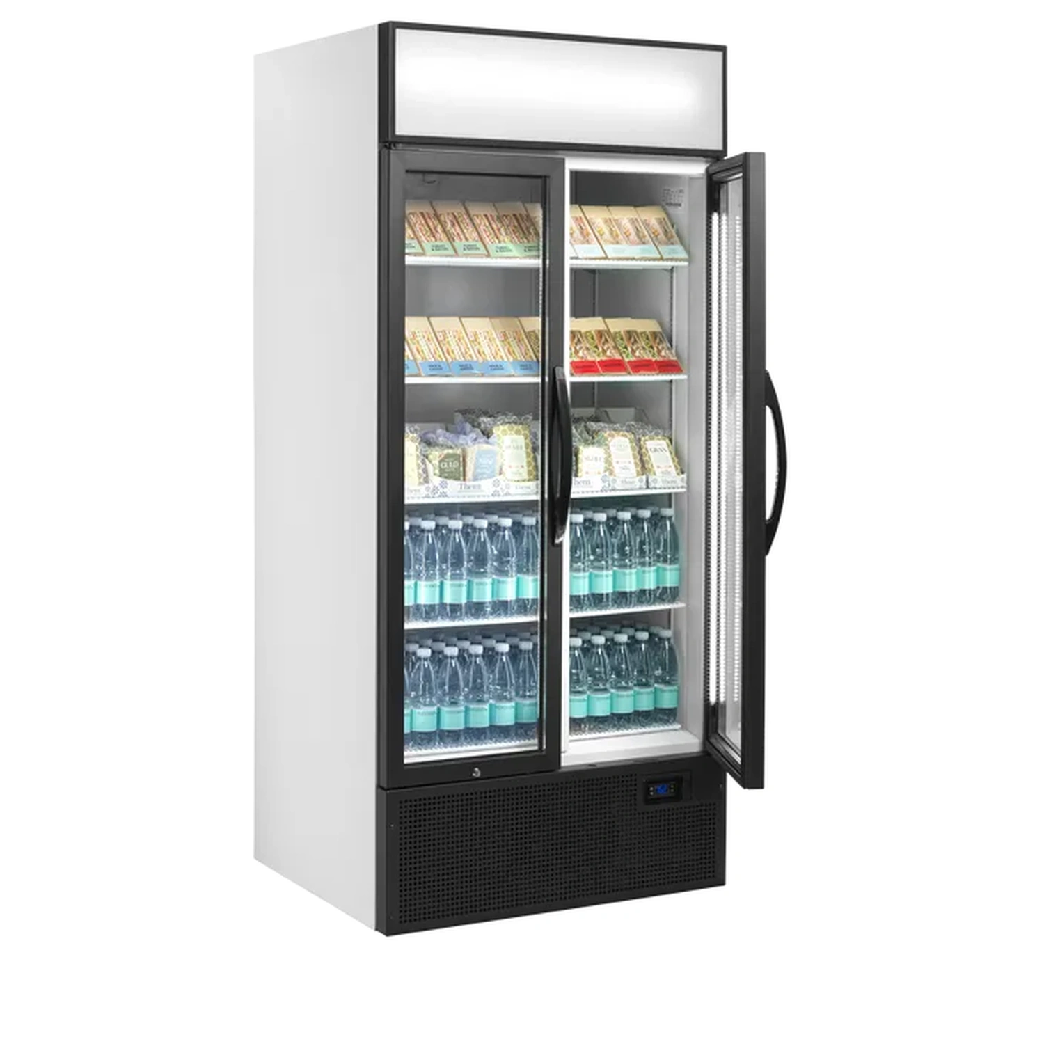 Kjøleskap med 2 glassdører – hvit – lysskilt – FSC891H – 890×740×1999 mm – Tefcold - Bilde 3