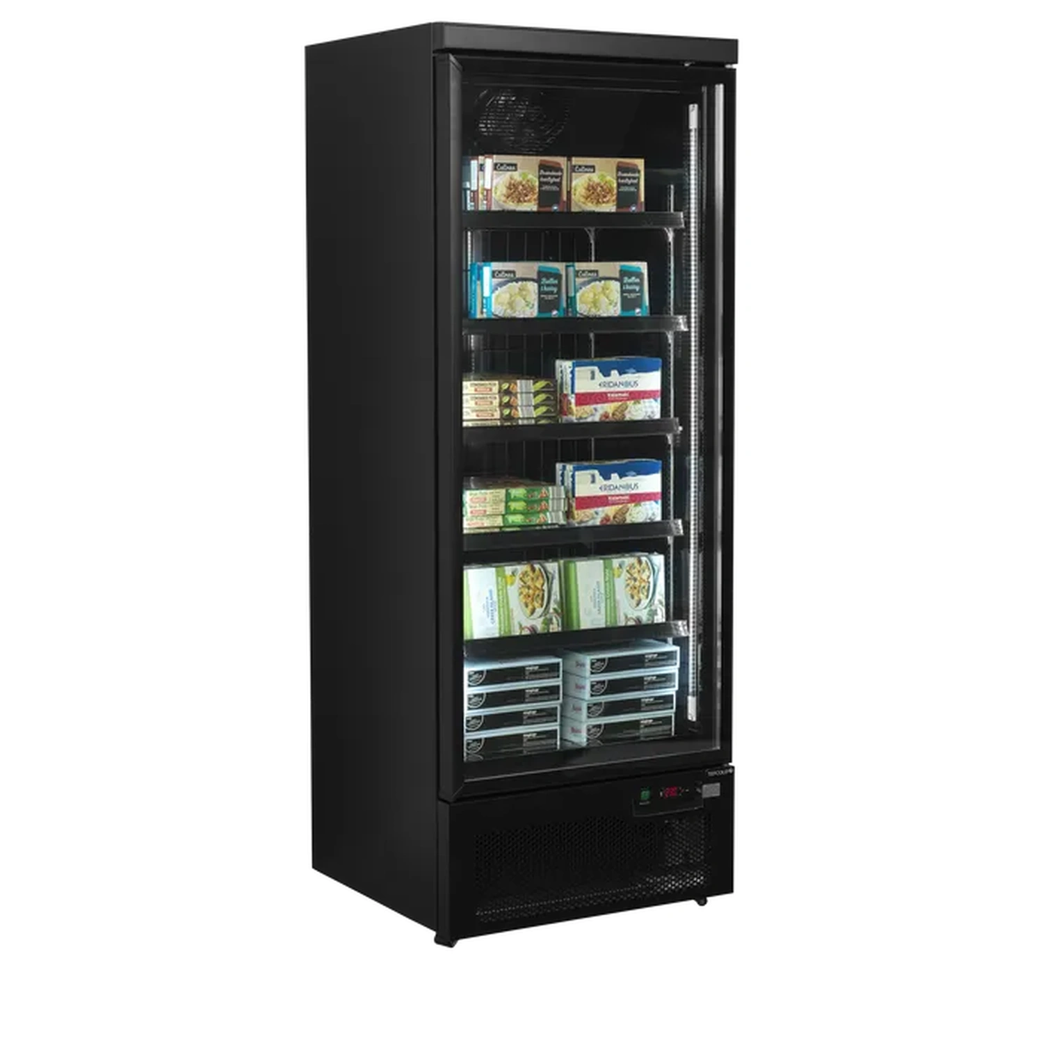 Fryseskap med 1 glassdør, sort – Atom Maxi F1DBB – 750×760×2030 mm – Tefcold