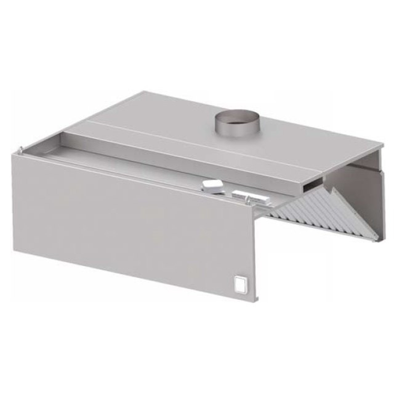 Ventilasjonshette rett 3000×1000×450 mm med filter og lys – Stalgast