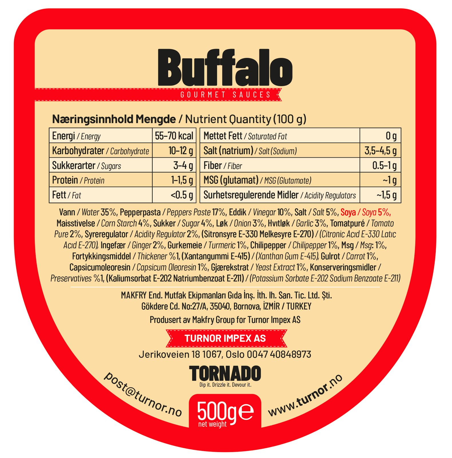 Tornado Buffalo saus Sterk, Turnor - Bilde 2