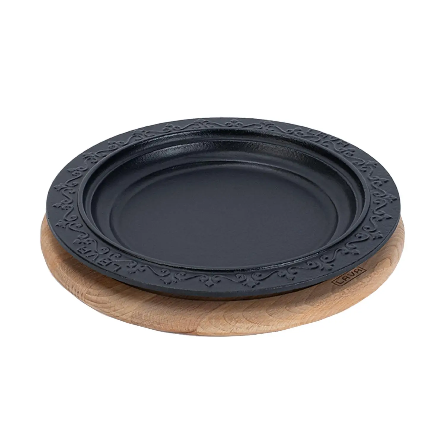 Støpejernspanne 220x220x25 mm mønstret med fjøl – Lava