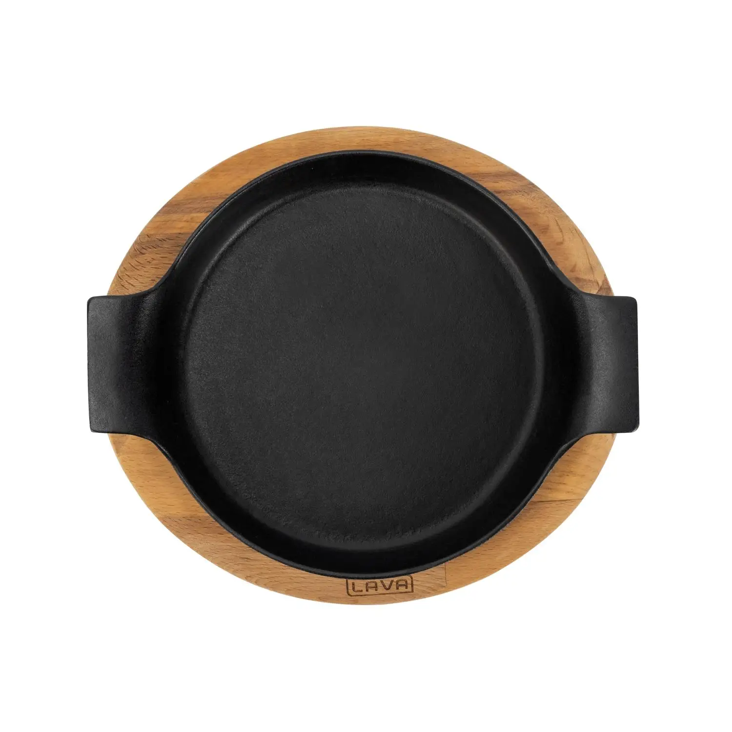 Støpejernspanne 280x238x62 mm rund sort med fjøl – Lava - Bilde 3