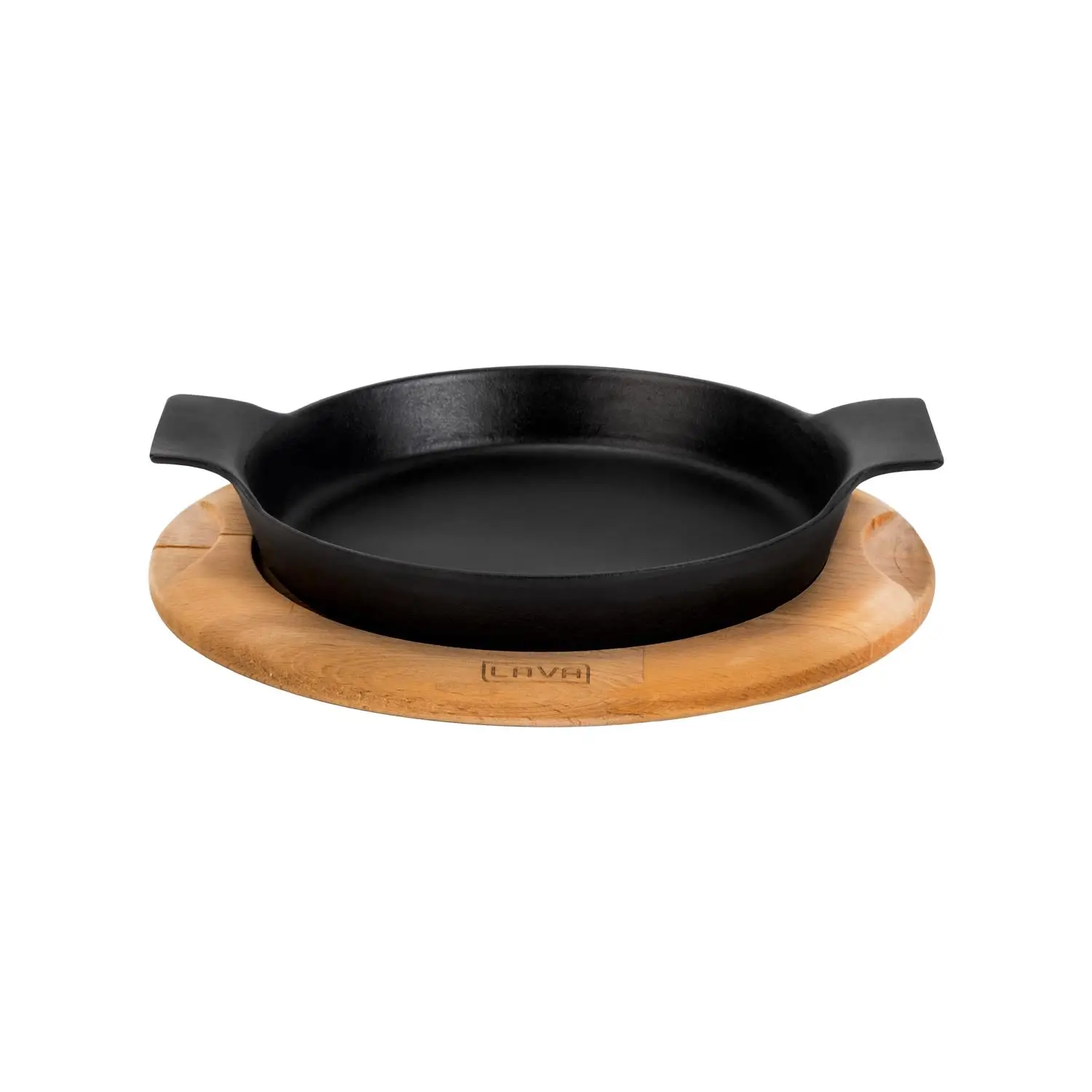 Støpejernspanne 280x238x62 mm rund sort med fjøl – Lava - Bilde 2