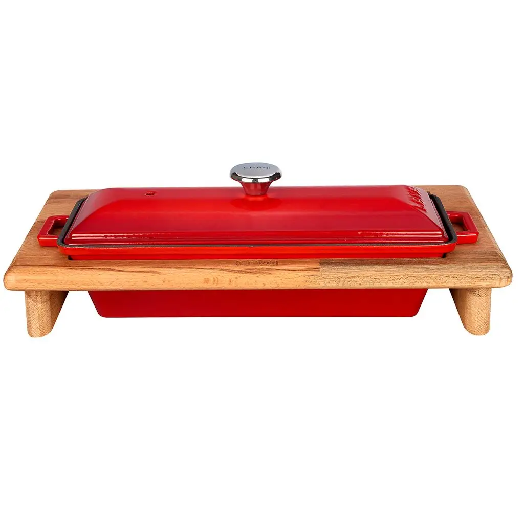 Støpejernsform 280x100x61 mm grønn med stativ – 1,05 liter – Lava - Bilde 5