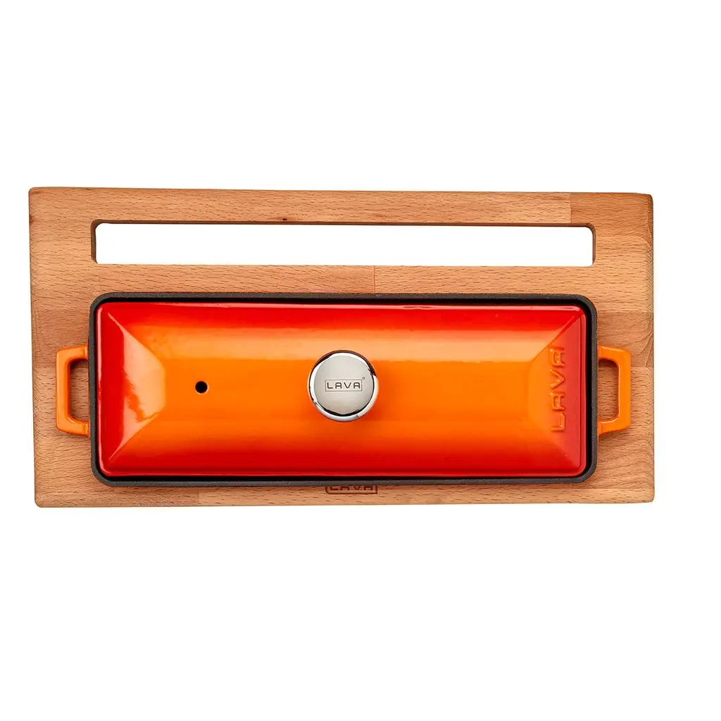 Støpejernsform 280x100x61 mm orange med stativ – 1,05 liter – Lava - Bilde 8