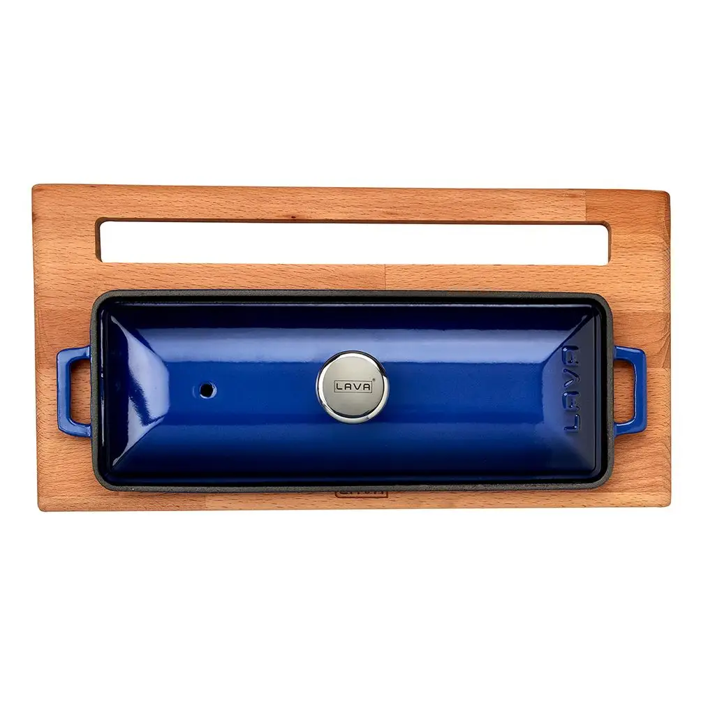 Støpejernsform 280x100x61 mm blå med stativ – 1,05 liter – Lava - Bilde 3