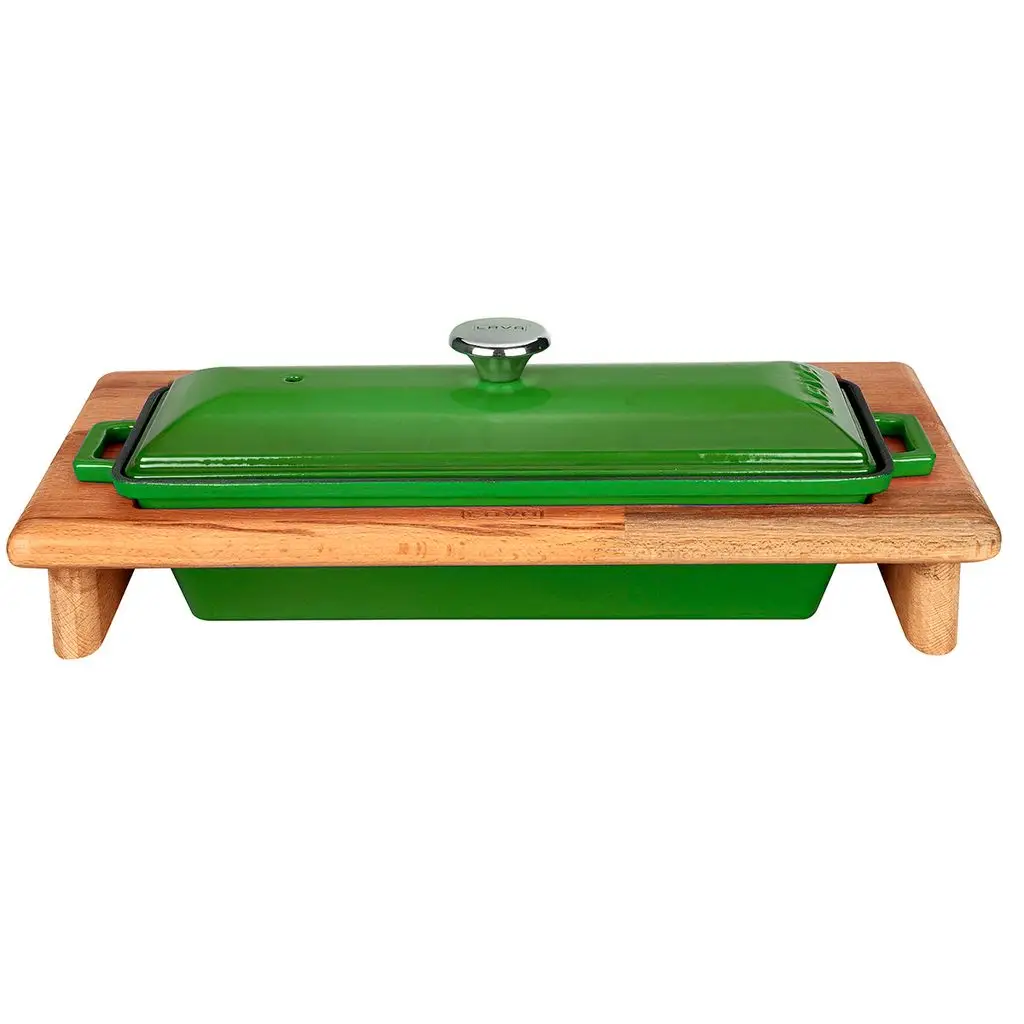 Støpejernsform 280x100x61 mm grønn med stativ – 1,05 liter – Lava - Bilde 8