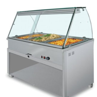 Vannbad BM-C 200, 6 x GN1/1, gulvmodell med buet glass, Izmak