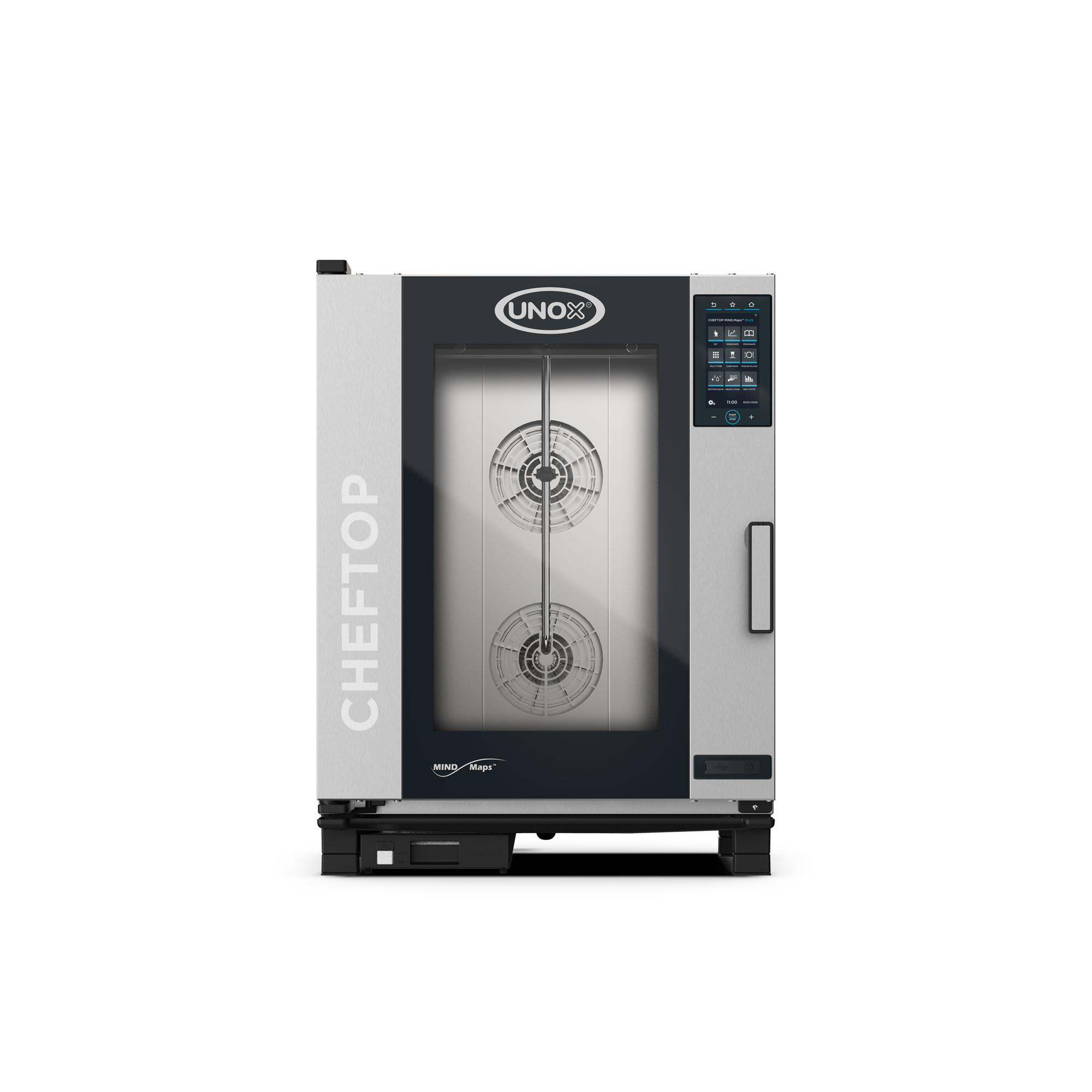 Kombidamper Unox Cheftop Plus, 10 x GN1/1, venstrehengslet med understell