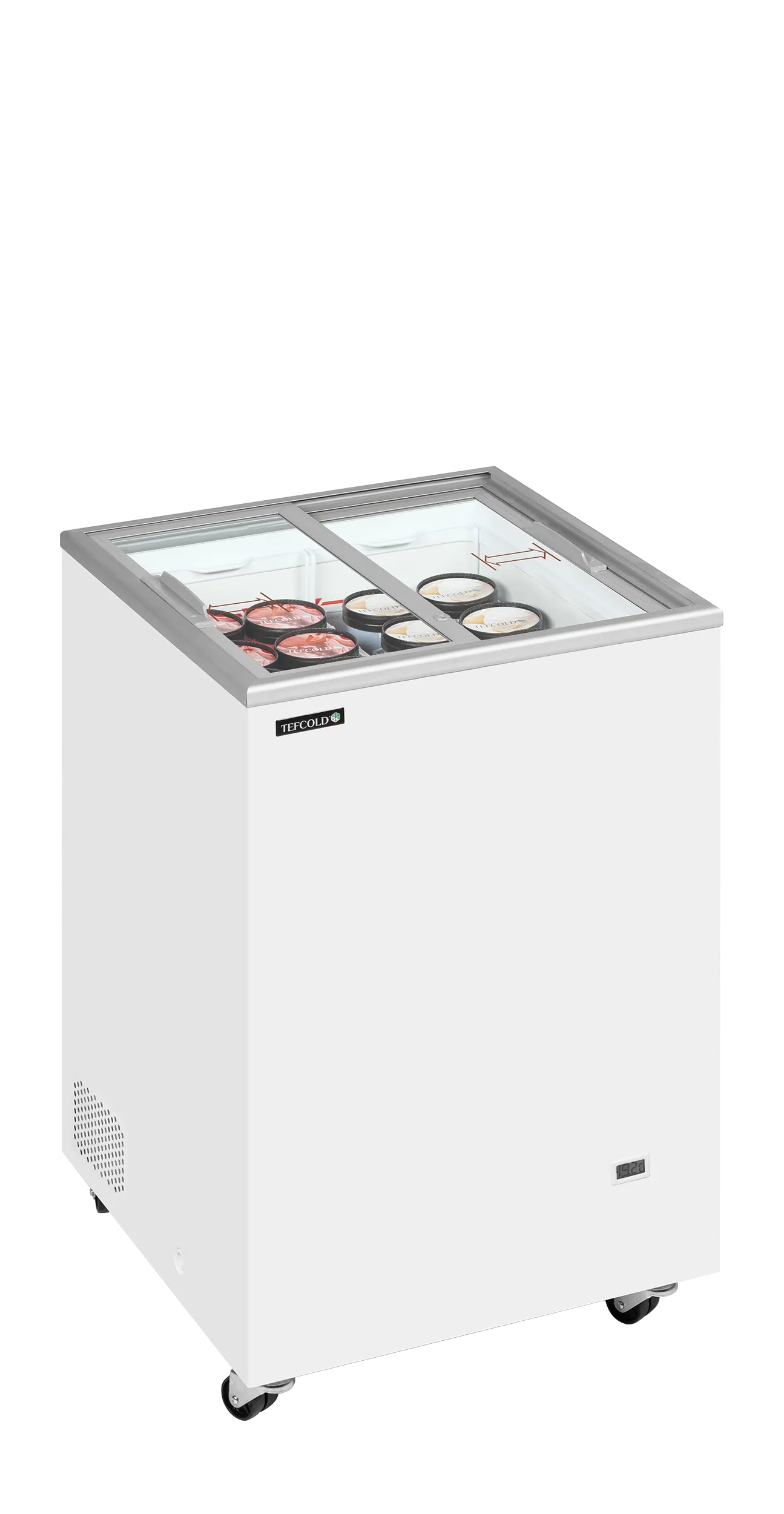 Fryseboks med glass-skyvelokk – IC101SC – 570×570×897 mm – Tefcold