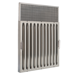 Ventilasjonsfilter dobbel fett/flamme 500x250x20 mm rustfritt – Walpol