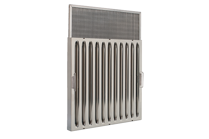 Ventilasjonsfilter dobbel fett/flamme 500x250x20 mm rustfritt – Walpol