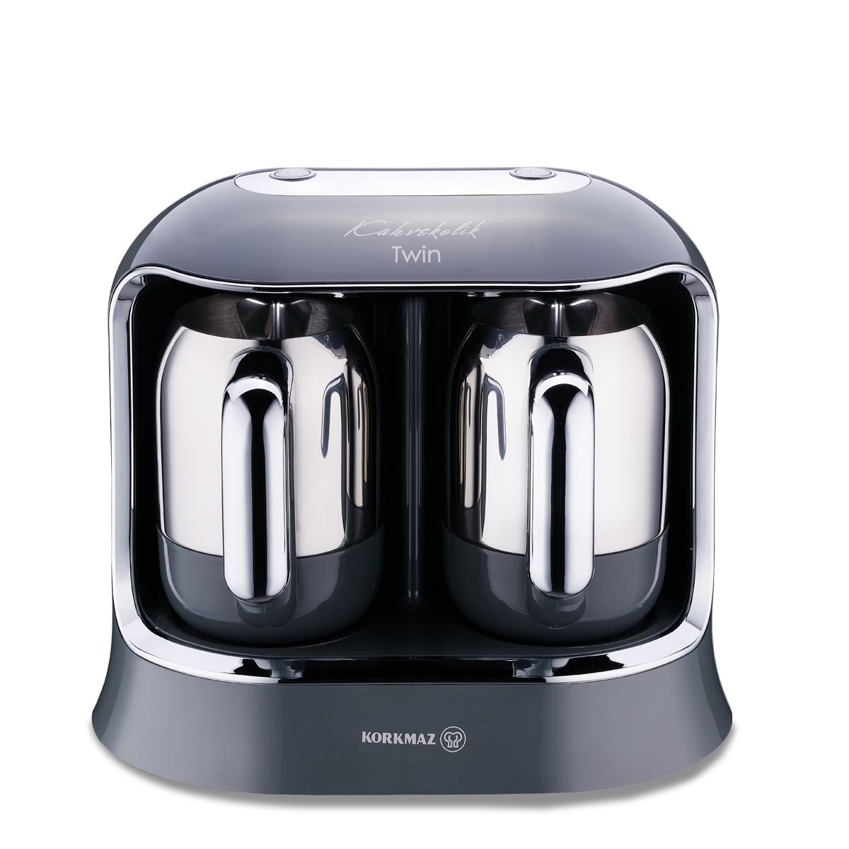 Tyrkisk kaffemaskin cosmica krom dobbel Kahvekolik A861-09 – Korkmaz