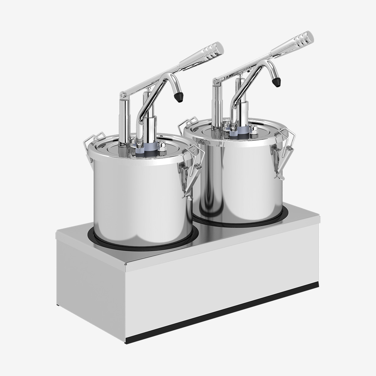 Sausdispenser 2x4,5 liter dobbel med stativ rustfritt stål – Turnor