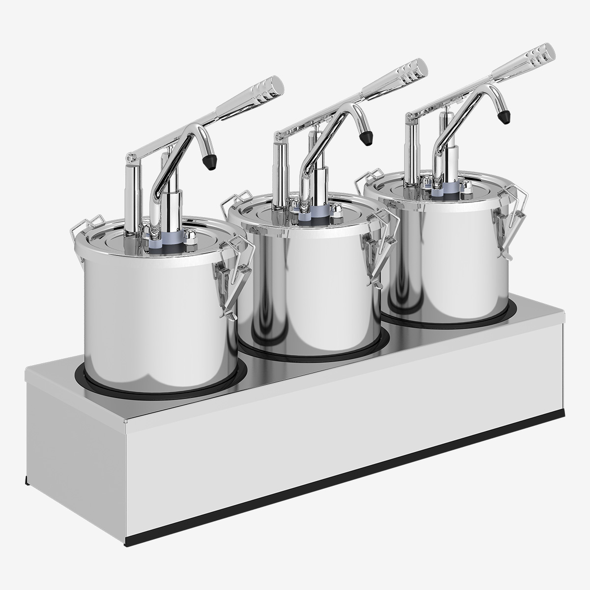 Sausdispenser 3x4,5 liter trippel med stativ rustfritt stål – Turnor