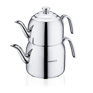 Tekanne sett A057 Droppa Mega Tea 2 liter / 3,5 liter rustfritt stål – Korkmaz