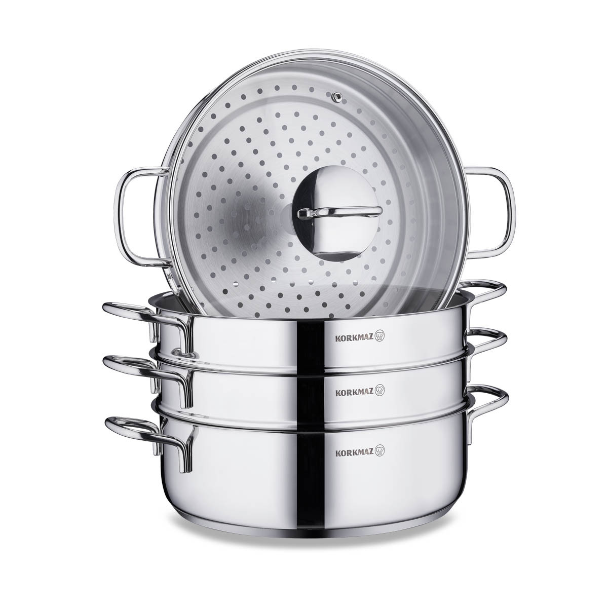 Dampkjele sett A1524 Perla 5 deler rustfritt stål – Korkmaz - Bilde 2