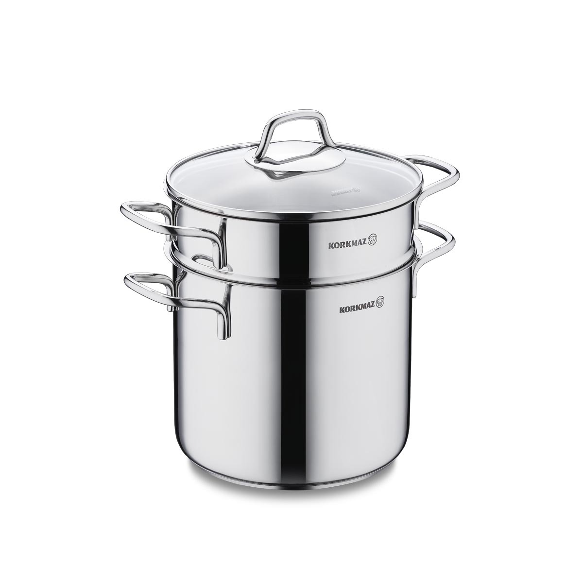 Pastakjele Ø200 mm 5,6 liter / 5,1 liter rustfritt stål – Korkmaz - Bilde 2