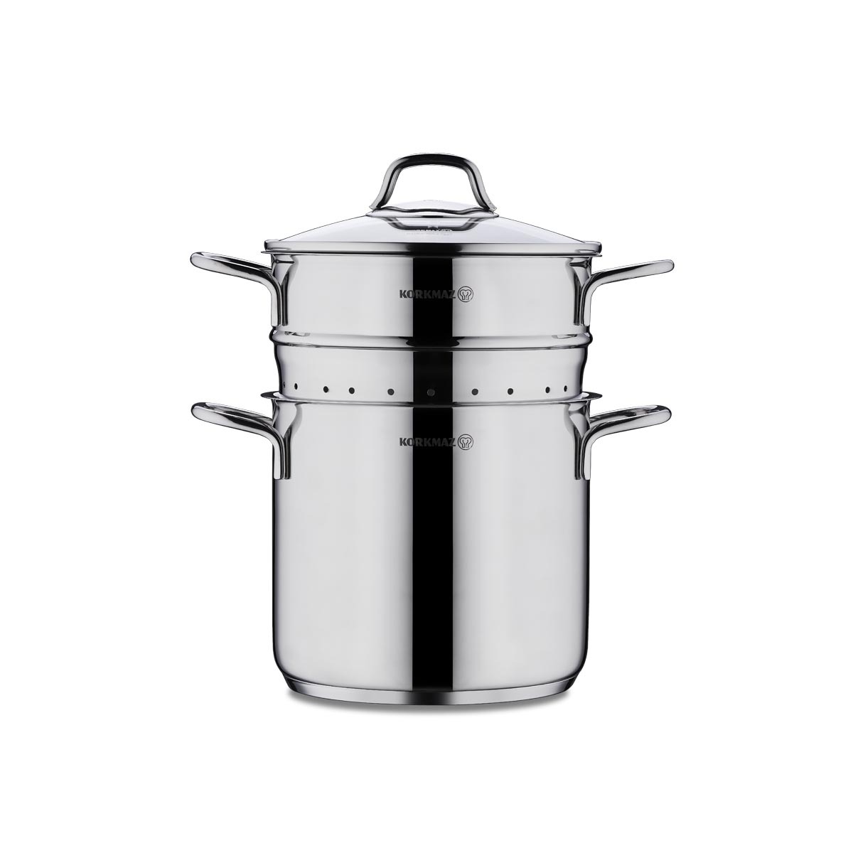 Pastakjele Ø200 mm 5,6 liter / 5,1 liter rustfritt stål – Korkmaz - Bilde 3