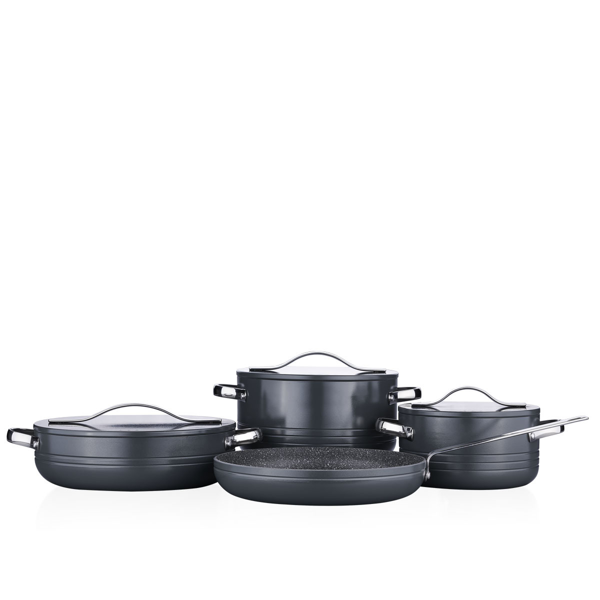 Kjelesett A2620-2 Linea Plus Cosmica sort 7 deler aluminium induksjon med non-stick belegg – Korkmaz - Bilde 2