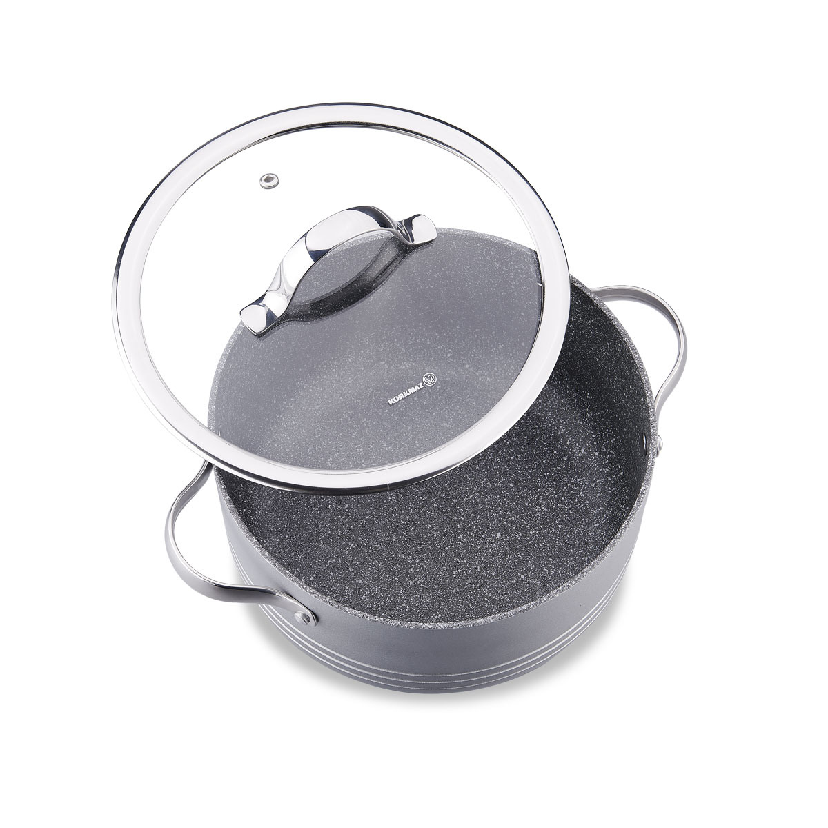 Kjelesett A2619-3 Linea grå 7 deler aluminium induksjon med non-stick belegg – Korkmaz - Bilde 4