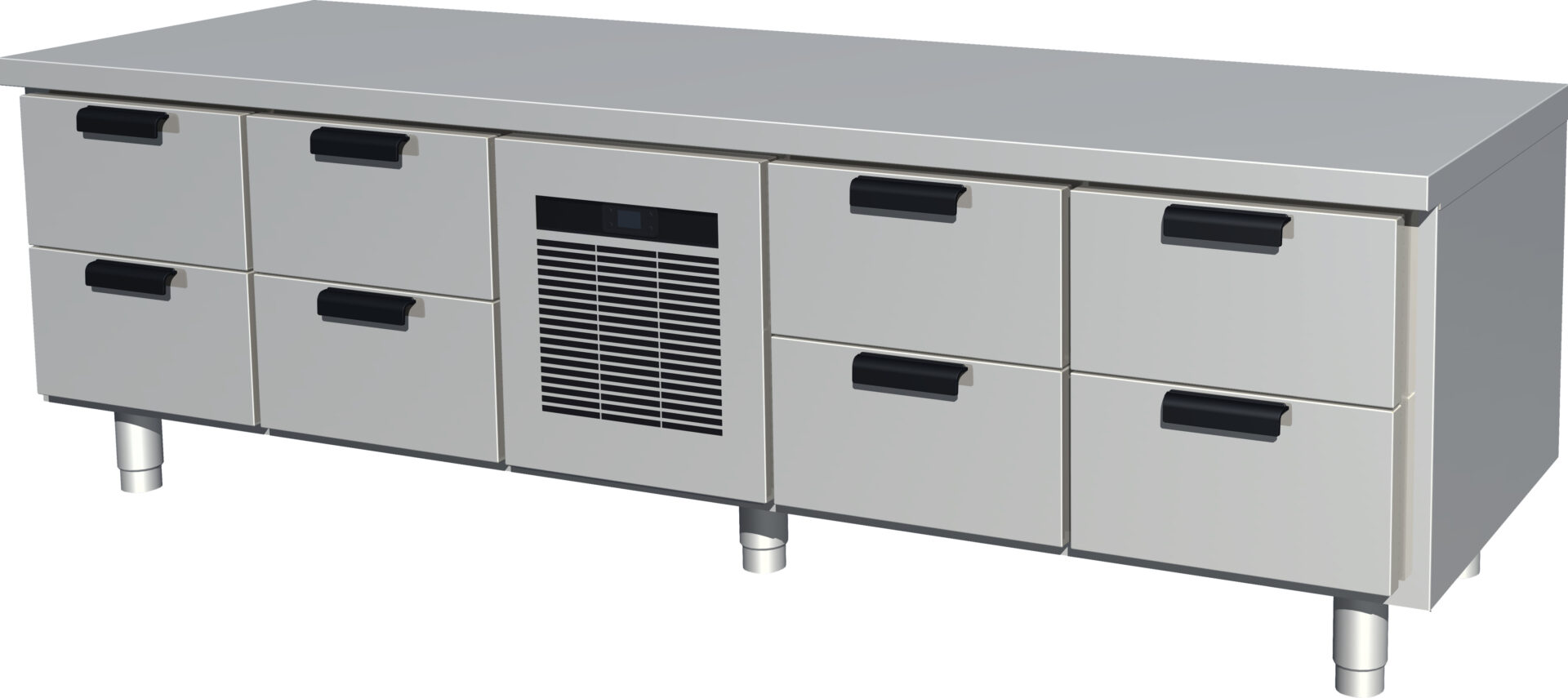 Grillkjølebenk 8 skuffer 2060x650x650 mm GNL-2-2-CX-2-2, Porkka