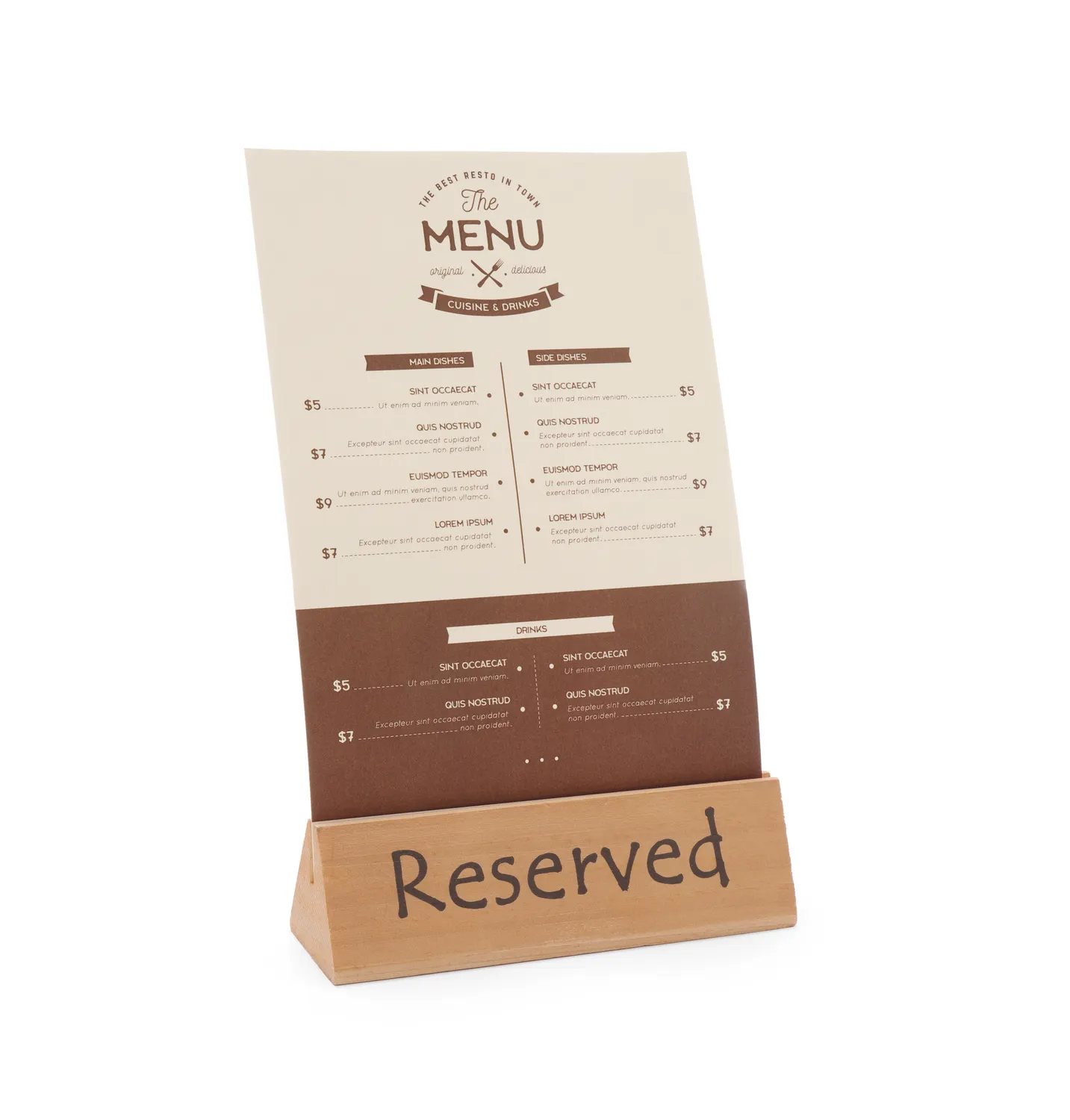 Bordskilt reserved tre, 152x44x44 mm, 664308 - Hendi - Bilde 2
