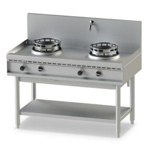 Wok gass AHA0002, dobbel gulvmodell med kran