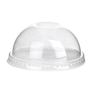 Lokk til plastglass PET 30/40/50cl kuppel uten hull 1000 stk - 359762