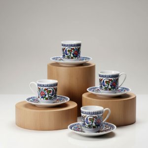 Gural Porselen Gozde Double 60932 tyrkisk kaffekopp sett (4 personer)