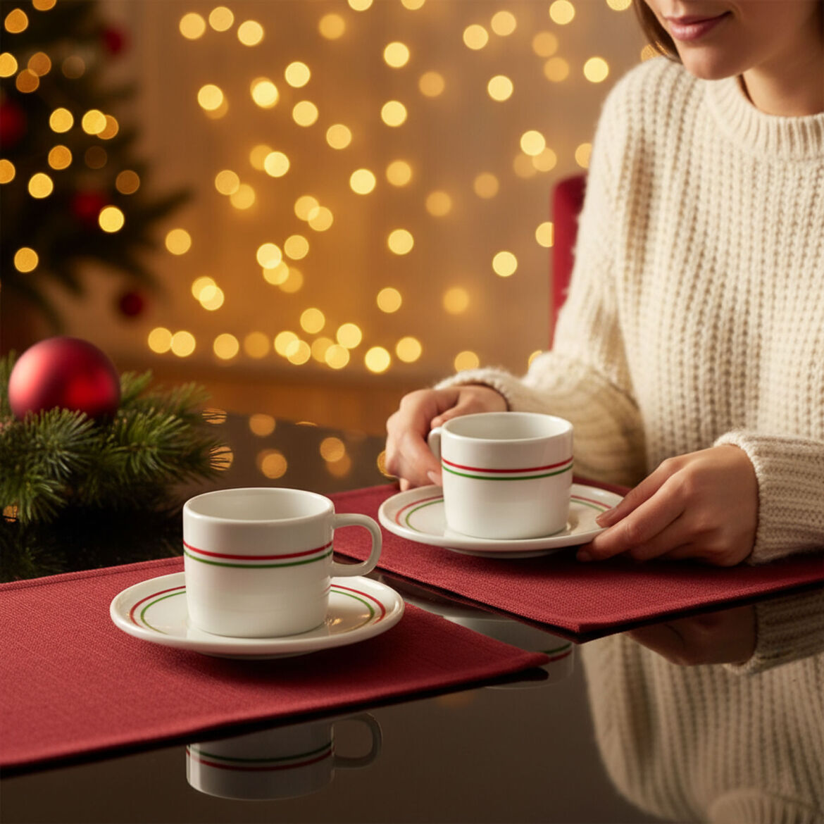 Gural Porselen Mental Grønn 33KY tyrkisk kaffekopp sett (2 personer) Gural Porselen Mental Grønn 33KY tyrkisk kaffekopp sett (2 personer) - Bilde 3