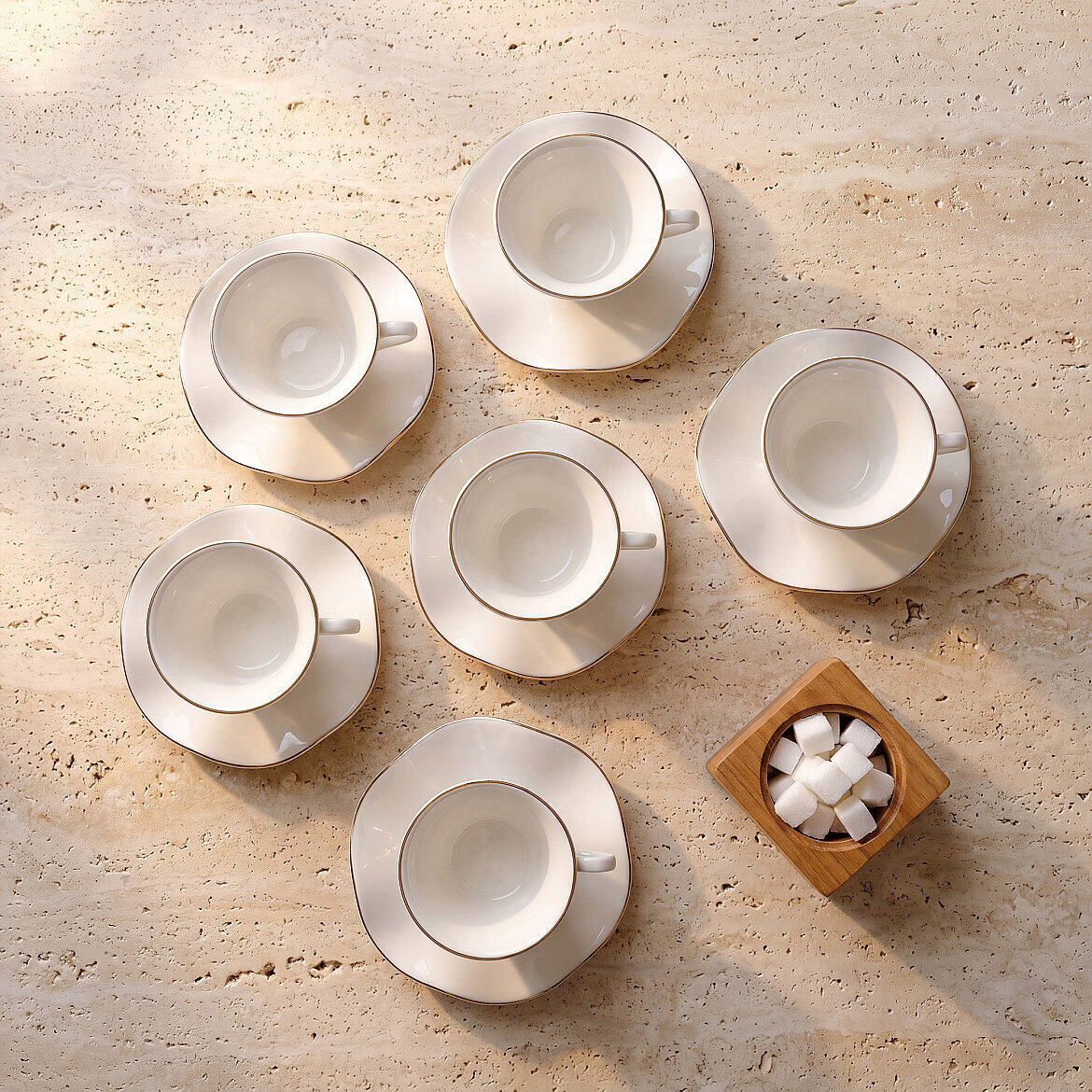 Gural Porselen Nesrin Gümüş 12KT220 tyrkisk kaffekopp sett (6 personer) Gural Porselen Nesrin Gümüş 12KT220 tyrkisk kaffekopp sett (6 personer) - Bilde 5