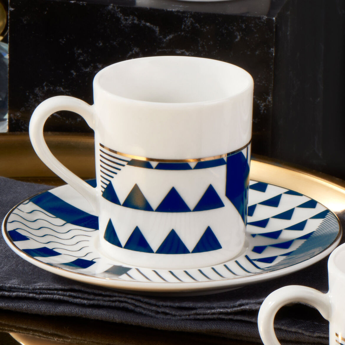 Gural Porselen Camelia Mørkeblå 62501 tyrkisk kaffekopp sett (6 personer) Gural Porselen Camelia Mørkeblå 62501 tyrkisk kaffekopp sett (6 personer) - Bilde 3