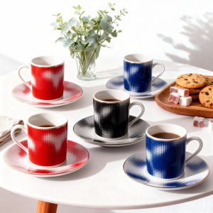 Gural Porselen Camelia Flerfarget 62421 tyrkisk kaffekopp sett (6 personer)