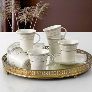 Gural Porselen Caroline Bone 5676 tyrkisk kaffekopp sett (6 personer)